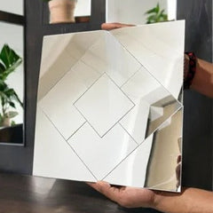 3D Mirror Wall Sticker-Silver