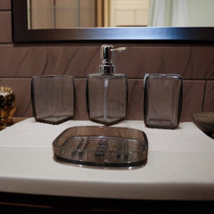 4 Pc Acrylic Bath Set -Black