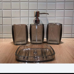 4 Pc Acrylic Bath Set -Black
