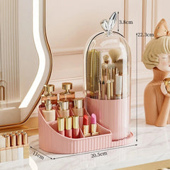 360-Degree Rotatable Makeup Organizer-Pink