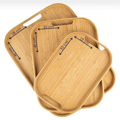 Bamboo Sleek Design Serving Tray Set