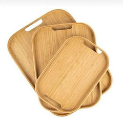Bamboo Sleek Design Serving Tray Set