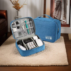 1 Pc Travel Electronic Digital Storage Bag (Blue)
