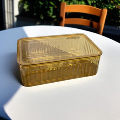 Acrylic Basket with Lid Small Golden