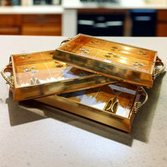 3 Pcs Wooden Serving Tray Set-Design 03