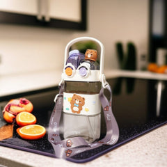 Adorable Cartoon Kids' Water Bottle-White