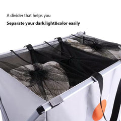 3 Compartment Foldable Laundry Basket-Grey