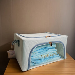 Foldable Clothes Storage Box (24L)-Sky Blue