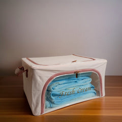 Foldable Clothes Storage Box (24L)-Light Pink