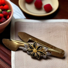 Flower Design Golden Tong-D3