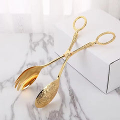 Golden Metal Food Serving Tong