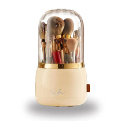 360°Rotating Base Makeup Brush Holder with Lid-Skin
