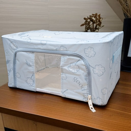 Foldable Clothes Storage Box (24L)-Light Blue