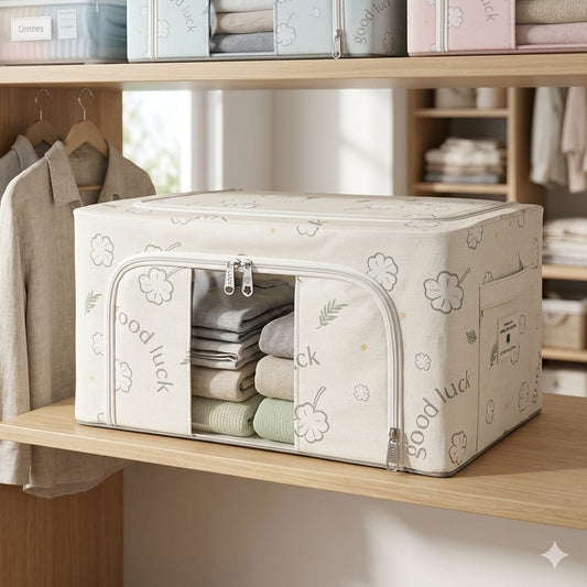 Foldable Clothes Storage Box (24L)-Light Green