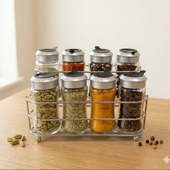 Spice Jar 9pc Set With Stand