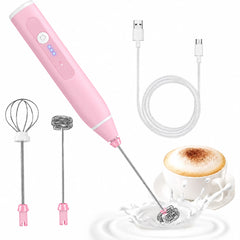 2 in 1 USB Rechargeable Coffee Beater-Pink