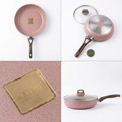 Xelent Fry Pan with Lid 26cm-Pink