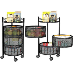 3 Tiers Rotatable Storage Trolley- Round