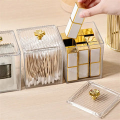 Acrylic Makeup Cotton Pad & Swabs Storage Holder