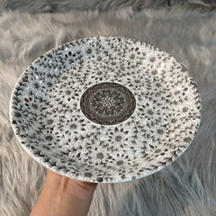 Melamine Curry Plate (White Flowers)
