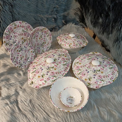 72 Pcs White Stone Double Glazed Dinner Set