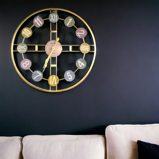 Metal Golden Wall Clock