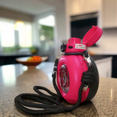 Round Double Drink Water Bottle-Black & Pink