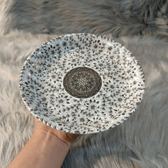 Melamine Dessert Plate (White Flowers)