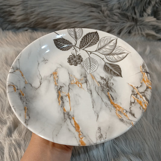 Melamine Dessert Plate (Marble Leaf)