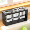 Acrylic Cutlery Holder With Metal Stand-Black