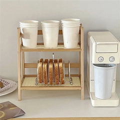 2 Tier Wooden Countertop Storage Organzier