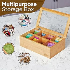 Bamboo Tea Box Organizer