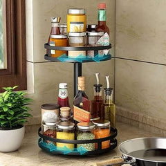 2 LAYER 360° ROTATABLE METAL STORAGE ORGANIZER (Round)