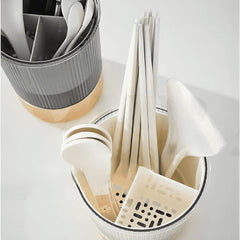 3 Grid Kitchen Utensils Holder-Brown