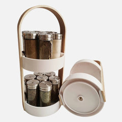 Spice Jar 14pc Set with Wooden Stand
