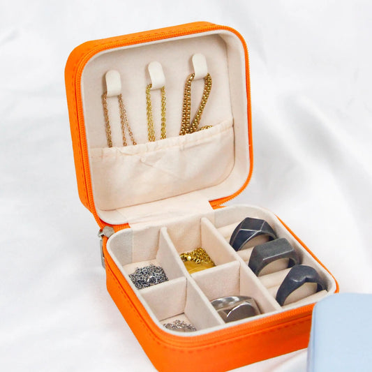Mini Portable Travel Jewelry Case-Orange