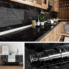 Marble Printed Self-Adhesive Sheet-Black