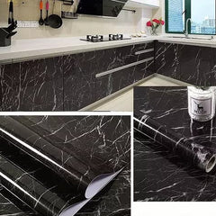 Marble Printed Self-Adhesive Sheet-Black