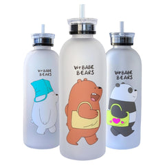 Cute Bear Straw Water Bottle -D3