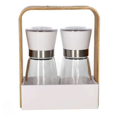 Spice Jar 2pc Set with Wood Stand