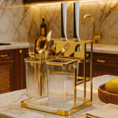 Stainless Steel Double Cutlery Holder