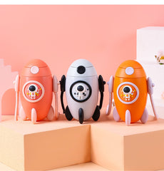 Space Rocket Shaped Water Bottle-Pink