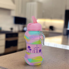 Silicone Foldable Water Bottle-Pink