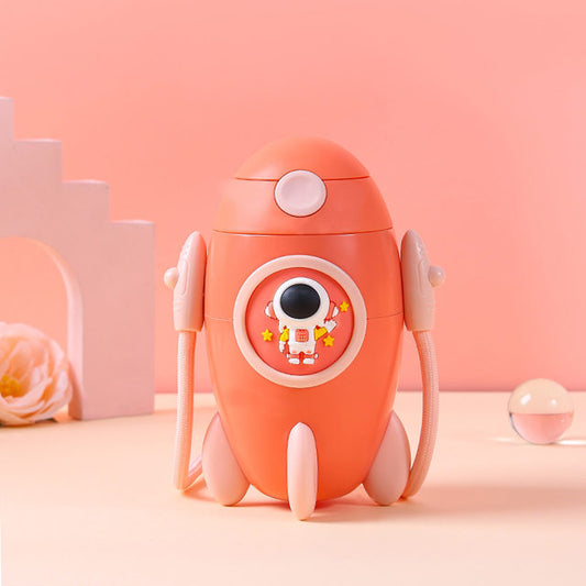 Space Rocket Shaped Water Bottle-Pink