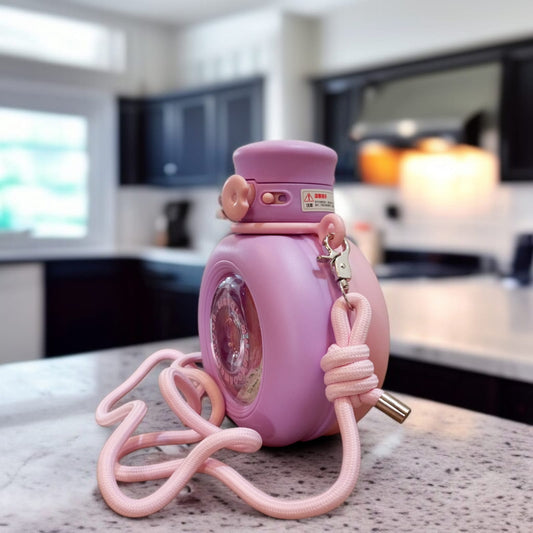 Round Double Drink Water Bottle-Purple & Pink