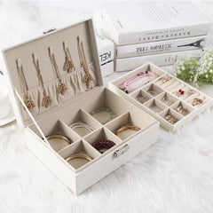 Double Layer Leather Jewellery Box