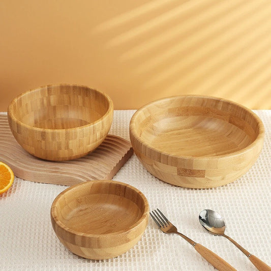 Bamboo Wooden Serving Bowl(Round)