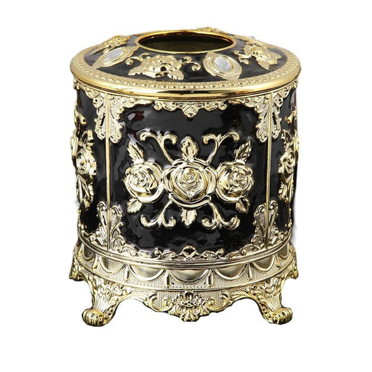 European Tissue Box Round-Black