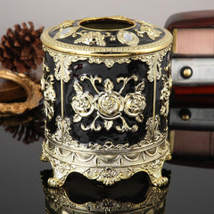 European Tissue Box Round-Black