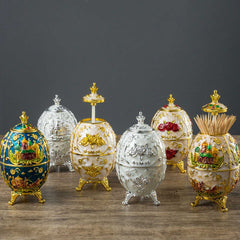 1PC European Pop-up Toothpick Holder White Gold